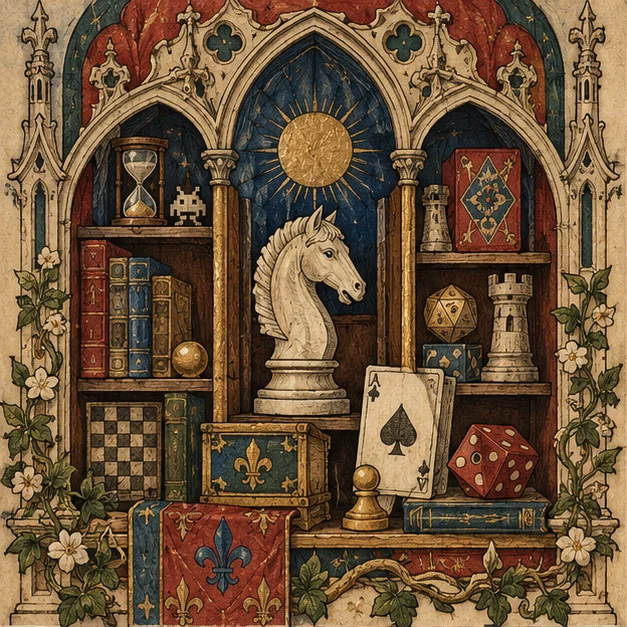 Illuminated manuscript artwork for The Museum of Modern Games